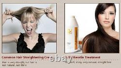 PURE Brazilian Keratin Hair Treatment Formalin 12% 1000ml +Shampoo 300ml Gift