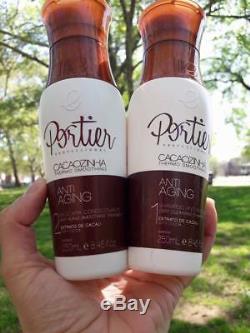 Portier Cacau Fine Brazilian Keratin Kit Hair Treatment -USA STOCK-2x 8.45