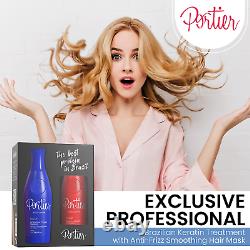 Portier Exclusive Professional Brazilian Keratin Treatment with Anti-Frizz Hair