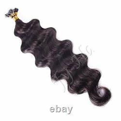 Pre Bonded Flat Tip Human Hair Extension Body Wave Keratin Fusion Hair 100Pcs