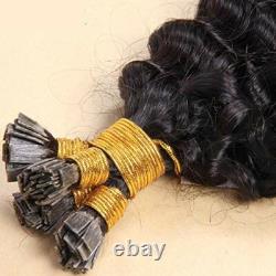 Pre Bonded Flat Tip Human Hair Extension Body Wave Keratin Fusion Hair 100Pcs