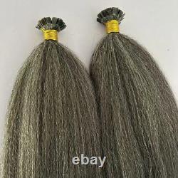Pre Bonded Flat Tip U Nail Tip Keratin Fusion Kinky Yaki Remy Human Hair 100g