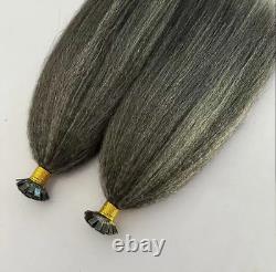 Pre Bonded Flat Tip U Nail Tip Keratin Fusion Kinky Yaki Remy Human Hair 100g