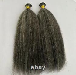 Pre Bonded Flat Tip U Nail Tip Keratin Fusion Kinky Yaki Remy Human Hair 100g