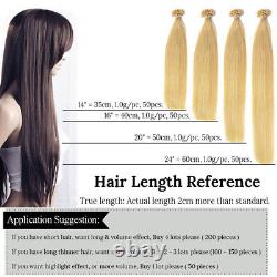 Pre Bonded Flat Tip U Nail Tip Keratin Fusion Kinky Yaki Remy Human Hair 100g