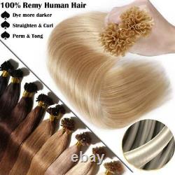 Pre-Bonded Hair Extensions Keratin Nail U Tip Remy Brazilian Human Hair16-26inch