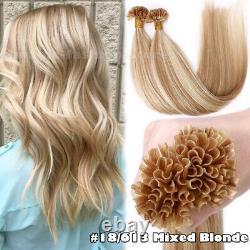 Pre Bonded Indian Keratin U Nail Tip Real Human Hair Extensions 100G 200s Blonde