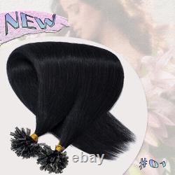 Pre Bonded Keratin Fusion U Nail Tip Remy Human Hair Extensions 300Strands THICK