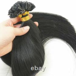 Pre-Bonded Keratin Glue Fusion Nail U Tip Real Remy Human Hair Extensions16-26in