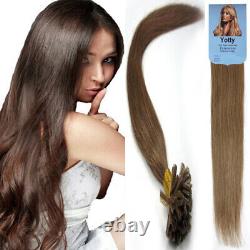 Pre-Bonded Keratin Glue Fusion U Tip Hair Extensions Russian Remy Human Hair 12A