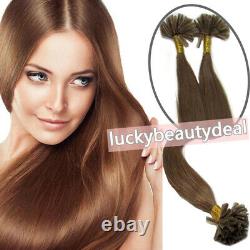 Pre Bonded Keratin Nail U Tip Hair Extensions 100%Real Brazilian Remy Human Hair