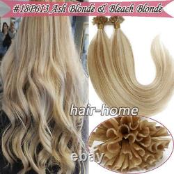 Pre-Bonded Keratin Nail U Tip Russian Remy Human Hair Extensions Full Head Thick