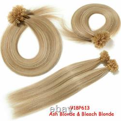 Pre-Bonded Keratin Nail U Tip Russian Remy Human Hair Extensions Full Head Thick