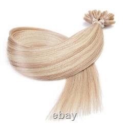 Pre-Bonded Keratin Nail U Tip Russian Remy Human Hair Extensions Full Head Thick