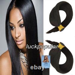 Pre-Bonded Keratin Stick I Tip Hair Extensions 100% Real Human Hair Double Drawn