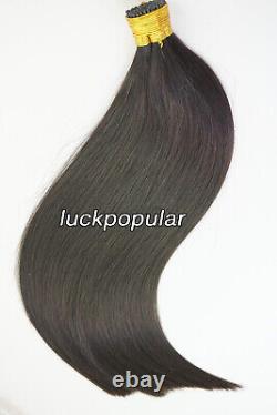 Pre-Bonded Keratin Stick I Tip Hair Extensions 100% Real Human Hair Double Drawn