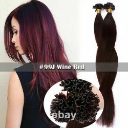 Pre Bonded Keratin U Nail Tip Remy Human Hair Extensions Thick Full Head100-200s