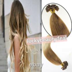 Pre Bonded Keratin U Nail Tip Remy Human Hair Extensions Thick Full Head100-200s