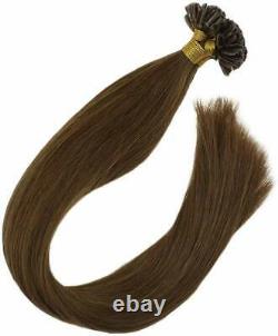 Pre Bonded Keratin U Nail Tip Remy Human Hair Extensions Thick Full Head100-200s