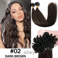 Pre Bonded Nail U Tip Keratin Fusion Remy Brazilian Human Hair Extensions Thick