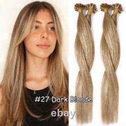 Pre Bonded U Nail Tip Keratin Brazilian Remy Human Hair Extensions Straight 300s