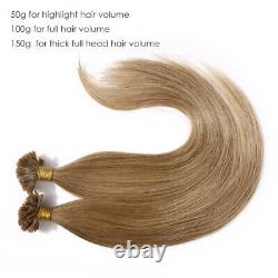 Pre Bonded U Nail Tip Keratin Brazilian Remy Human Hair Extensions Straight 300s