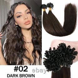 Pre Bonded U-Tip Nail Keratin Fusion Remy Real Human Hair Extensions Thick Ombre