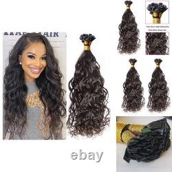 RJ HAIR Flat Tip In Hair Extensions Natural Wave Brazilian Remy Fusion Keratin