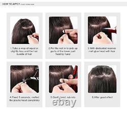 RJ HAIR Flat Tip In Hair Extensions Natural Wave Brazilian Remy Fusion Keratin