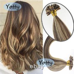 Remy 100%Human Hair Keratin Nail U-Tip Double Drawn Italy Glue Pre Bonded 100g