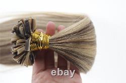 Remy 100%Human Hair Keratin Nail U-Tip Double Drawn Italy Glue Pre Bonded 100g