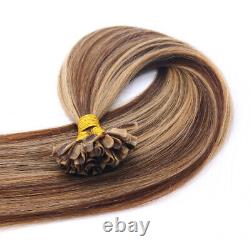 Remy 100%Human Hair Keratin Nail U-Tip Double Drawn Italy Glue Pre Bonded 100g
