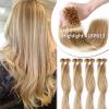 Russian 100%real Remy Human Hair Extensions Nail U Tip Keratin Pre Bonded Blonde