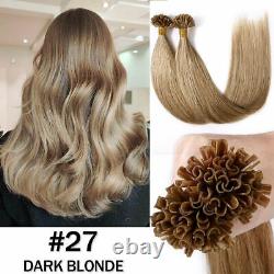 Russian 8A Nail U Tip 100% Remy Human Hair Extensions Fusion Keratin Pre Bonded