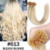 Russian Pre Bonded Keratin Nail U Tip Remy Human Hair Extensions Thick Blonde Us