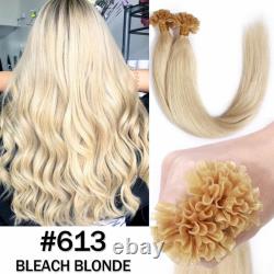 Russian Pre Bonded Keratin Nail U Tip Remy Human Hair Extensions THICK Blonde US