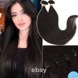 Russian Remy 100% Human Hair Flat Nail U Tip Hair Extensions Pre Bonded Keratin