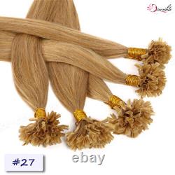 Russian Remy Nail U Tip Human Hair Extensions Fusion Keratin Pre Bonded Straight