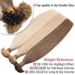Russian THICK Nail U Tip 100% Remy Human Hair Extensions Pre Bonded Keratin 1G/S