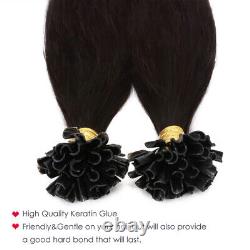 Russian U-Tip Nail 100% Remy Human Hair Extensions Pre Bonded Keratin 1G 200 PCS