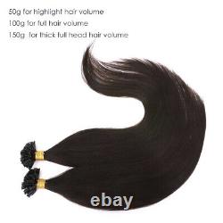 Russian U-Tip Nail 100% Remy Human Hair Extensions Pre Bonded Keratin 1G 200 PCS