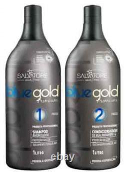 Salvatore Blue Gold Premium Brazilian Keratin Treatment Progressive Brush 2x1L