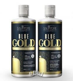 Salvatore Keratin Treatment Brazilian Blue Gold Hair Straightener 2 X 1000 Ml