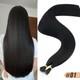 Straight Crystal Human Hair Extensions Nano Keratin European Elastic Ring Links