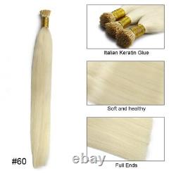 Straight Natural Hair Extensions ITIP Capsule Keratin Brazilian Human Hair Women