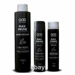 Super Combo Qod Pro Max Prime Hair Treatment Brazilian Keratine + Mask + Shampoo