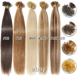 THICK 1G Fusion Keratin Nail U Tip 100% Remy Human Hair Extensions Pre Bonded