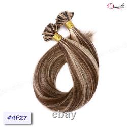 THICK 1G Keratin Nail U Tip 100% Remy Human Hair Extensions Pre Bonded Platinum