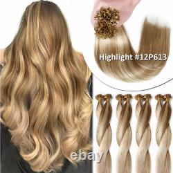 Thick Keratin Nail U-Tip 100% Human Hair Extensions 200S Pre Bonded Fusion 100g