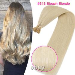 Thick Stick I Tip Remy Human Hair Extensions Micro Keratin Ring Beads Pre Bonded